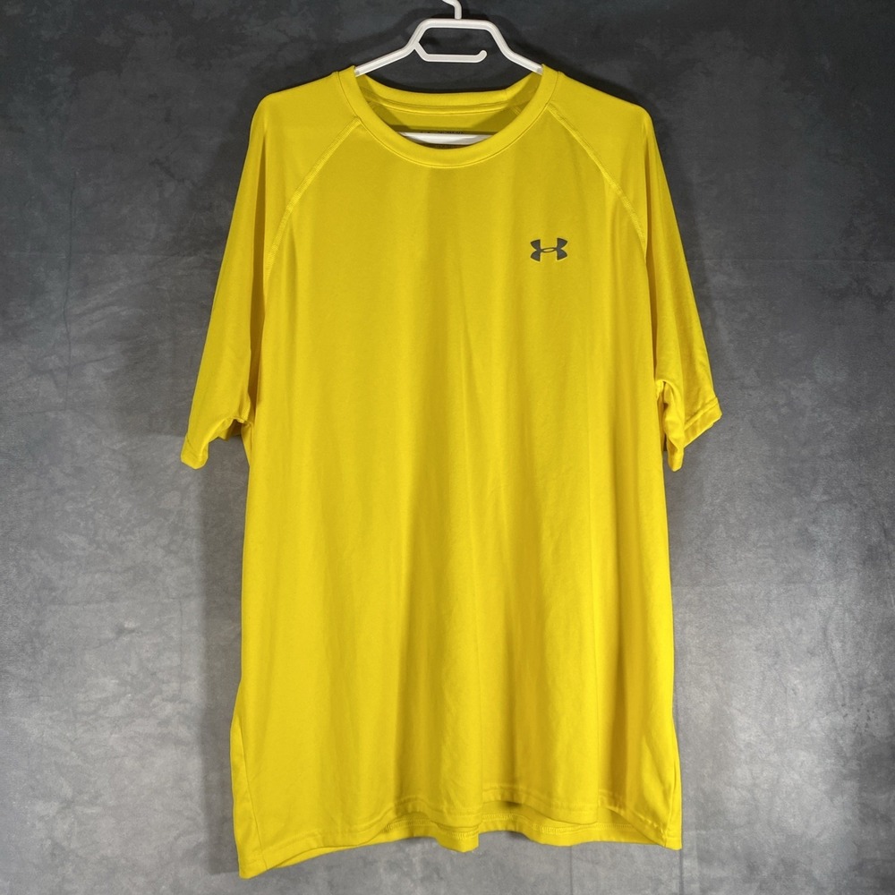 Under Armour Athletic Shirt Mens‎ 2XL XXL Yellow Hi-Vis Loose Fit Heatgear